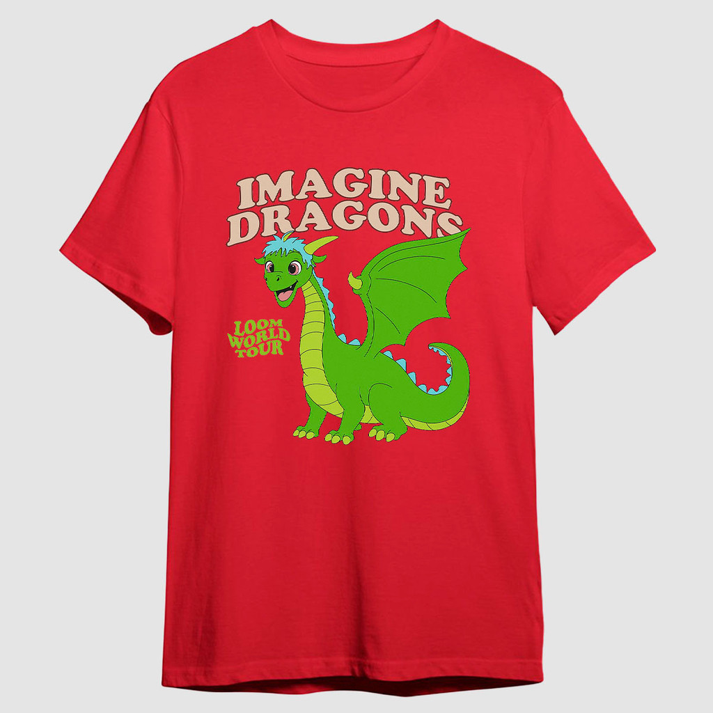 Camiseta Imagine Dragons Loom World Tour Pop Rock Estampa Dragão