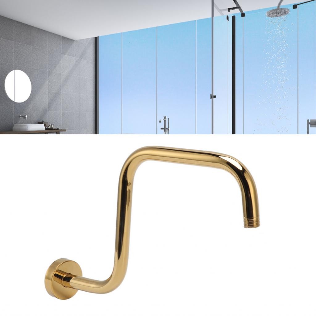 Shower Head Riser Arm Wall Mounted Gold 1/2 inch NPT Thread Anti ...