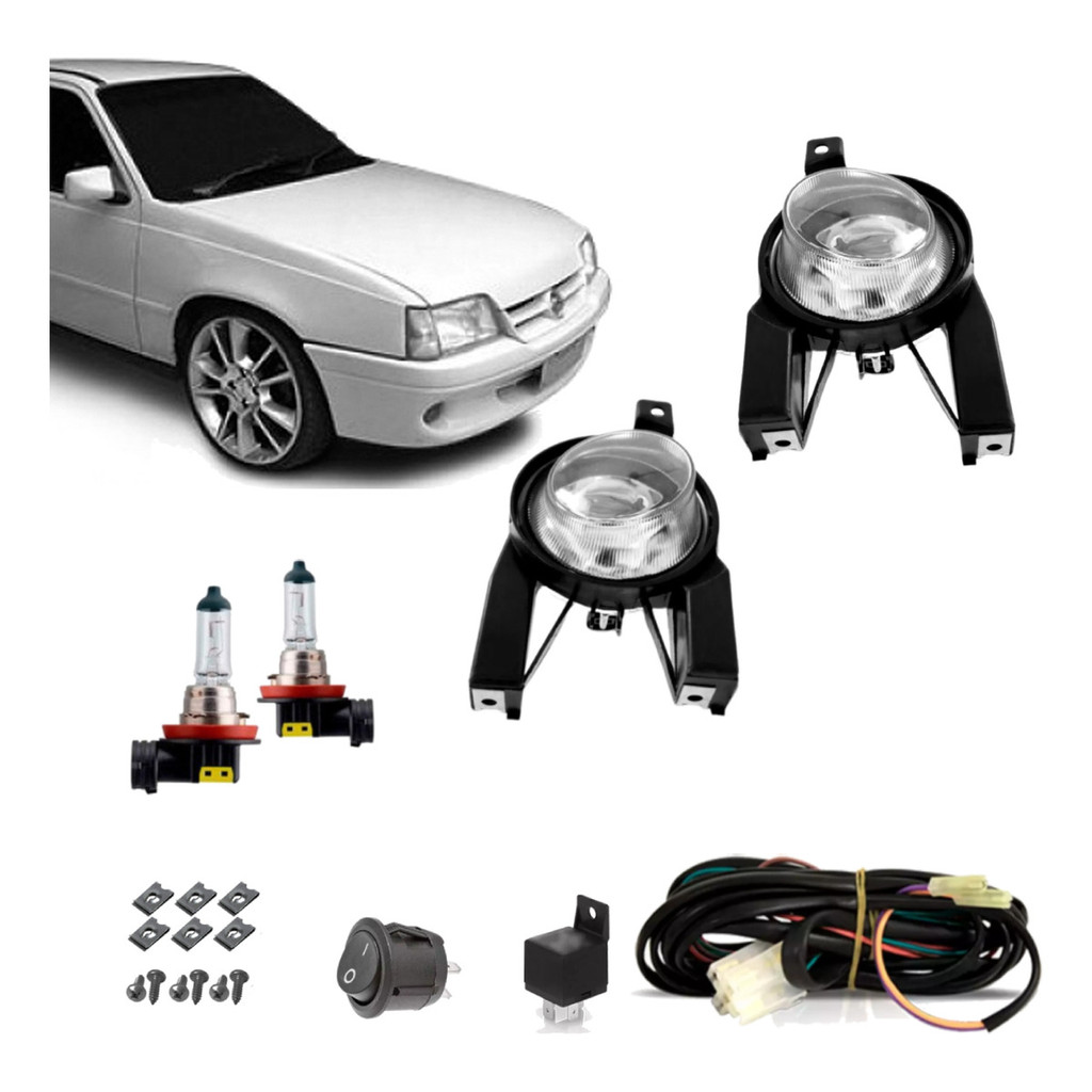 Kit Farol Milha Neblina Auxiliar Kadett Ipanema 96 97 98