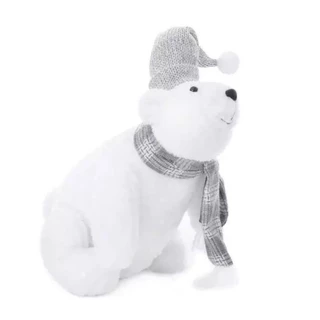 Urso Polar BEYAZ em Pé e em Poliéster 1PC 30cm Decoração de Natal em Oferta na Shopee