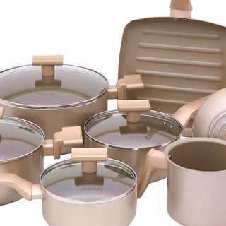 Jogo de Panelas Com 7 Peças Mimo Style Sartin Cook Champanhe