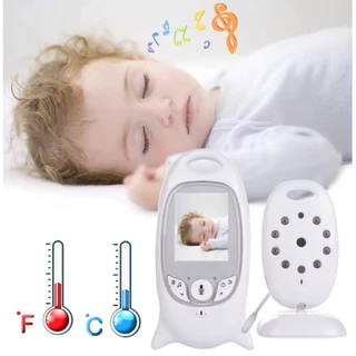 VB601 Vídeo Baby Monitor Sem Fio 2.0'LCD Babysitter 2 Way Talk Night Vision Temperatura Câmera Babá 8 Canções De Ninar em Oferta na Shopee