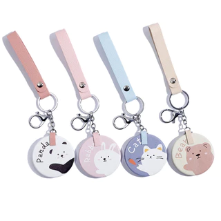 Pequeno Espelho De Ampliação Chaveiro Para Bolsa Vaidade De Maquiagem Portátil 2x Mini Bolso Compacto Mulheres Meninas D