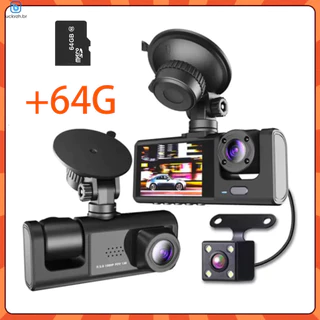 Black Box Dvr Automotivo Câmera Frontal Interna Ré Grava Imagem E Som Com cartão de memória de 64G