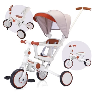 Carrinho, Triciclo, Andador e Bicicleta de Equilíbrio 4 em 1 Branco Yuupi