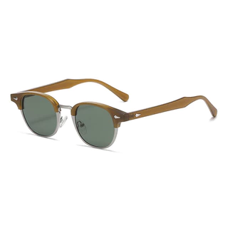 Óculos de sol Ruomu 5202, novos, de plástico, com meia armação, clássicos, da moda, estilo europeu e americano, retrô, c