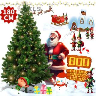 Árvore de Natal 180 cm 800 Galhos Super Cheia Grande Luxo Decoração de Natal