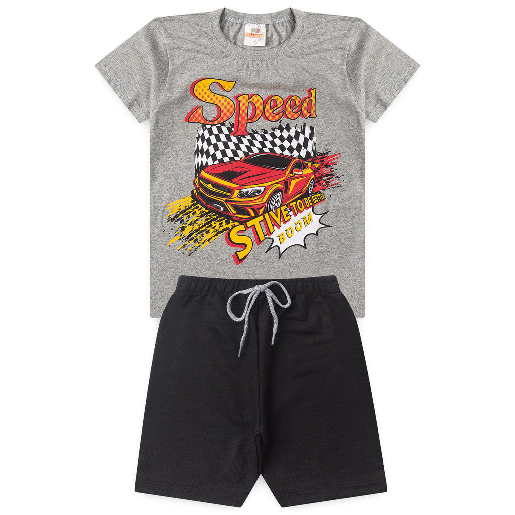 Conjunto Masculino Infantil Verão Silk Speed (Tam 2 a 14)