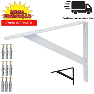 kit 12 Mão Francesa Suporte Prateleiras 30cm +Parafusos, Buchas 12 Pecas em Oferta na Shopee