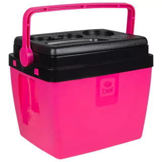 Caixa Térmica 12 Litros Rosa e Preto Bel