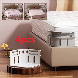 4PCS Suporte De Lençol De Cama De Com Tiras De Bloqueio Prendedor De Canto Resistente Mantém Os Lençóis Firmes E A