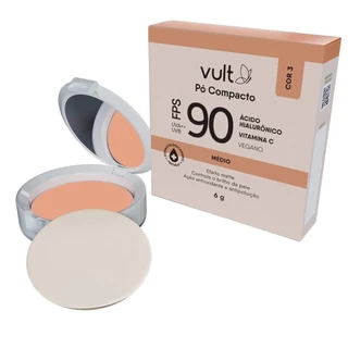 Pó Compacto Vult Facial Médio Cor 3 FPS 90 Vult 6g em Oferta na Shopee
