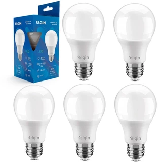 Kit 6 Lâmpadas led bulbo 9W 810 lúmens branca fria - A60 - Elgin (110V/220V) em Oferta na Shopee