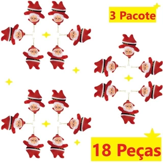 Kit 6 Pendente Papai Noel Vermelho Veludo Enfeite Árvore De Natal Decoração Ornamentos 6.5Cm em Oferta na Shopee