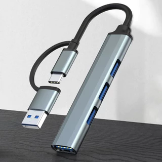 Hub 4 Portas Tipo C x USB P/ Emulador Ff Computador Celular Notebook