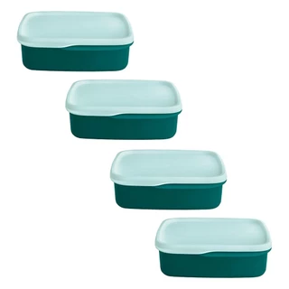 Kit com 4 Potes Herméticos Tupperware Basic Line com Divisória 550ml em Oferta na Shopee