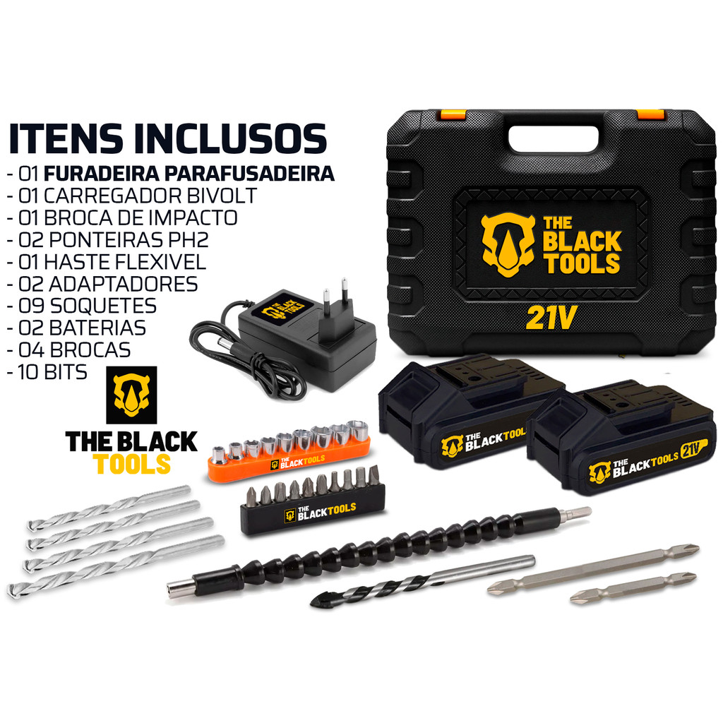 Parafusadeira Furadeira Impacto Profissional 21v Tb-21px 2 Bat