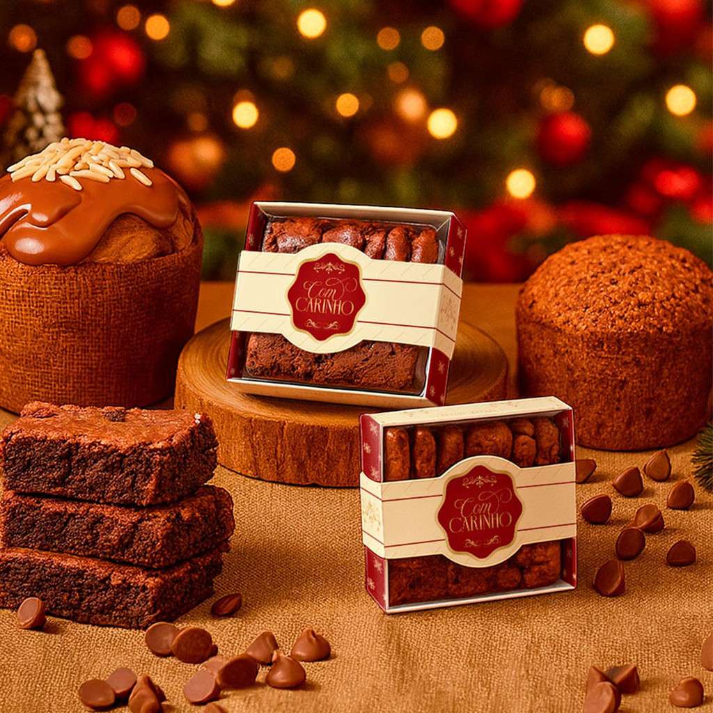25 Caixas Embalagens para Brownie e Doces Natal - Coleção No