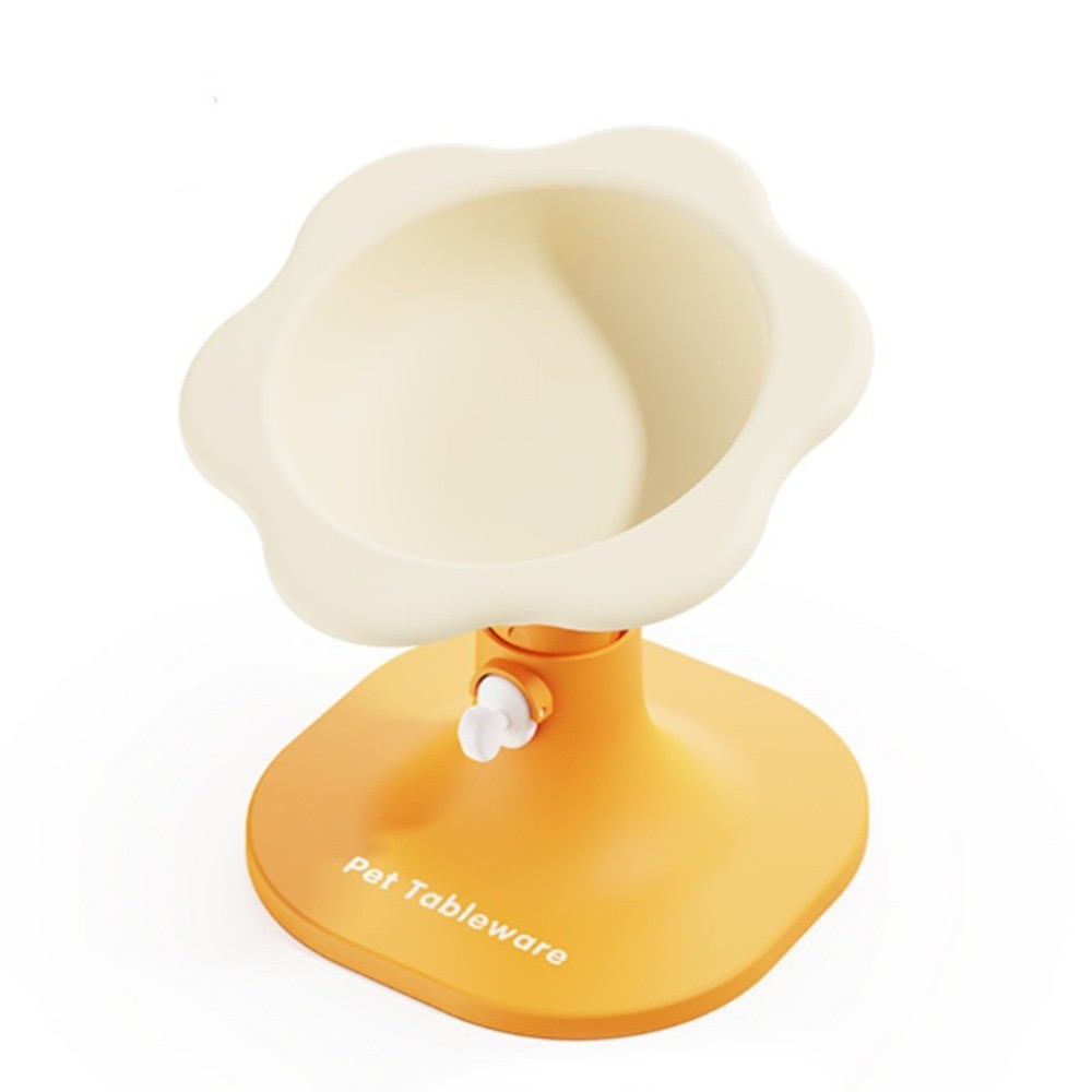 Imagem do produto Tigela De Água Para Comida De Gato TIANCHUANG , Criativa Antiderrapante Animais De Estimação Com Pés Altos , Dispensador Flor branca