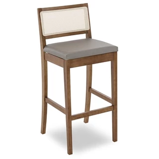 Banqueta Alta Desmontável Estofada Herval Nat, Sintético Cinza em Oferta na Shopee