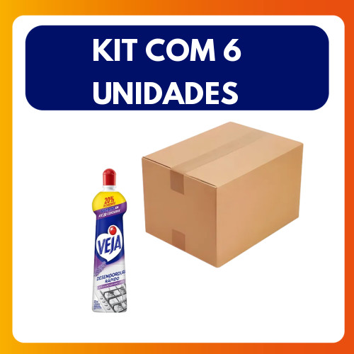 Kit com 6 Limpador Deseng Cozinha Veja 500ml Squeez Lav 20%d | Shopee ...
