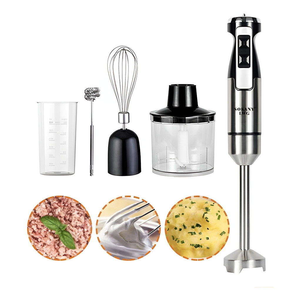Mixer Processador De Mão sokany 5 Em 1 1000w Com 2 Velocidad