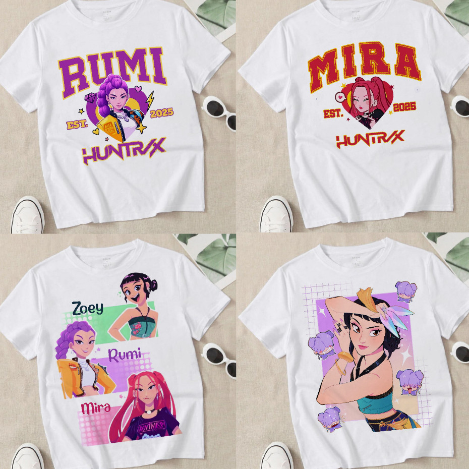 Camiseta KPop Demon Hunter HUNTRIX ZOEY RUMI MIRA SAJA BOYS | Shopee Brasil