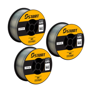 Kit Arame Para Solda Mig Uso Sem Gás 0.8mm 3 Rolos De 1 Kg Start