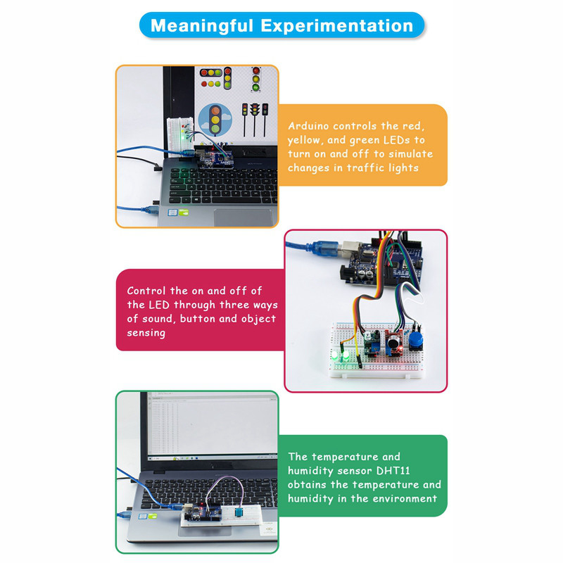 NAGO Kit Básico Inicial Para Arduino Uno R3 Com Código Tutorial Placa ...