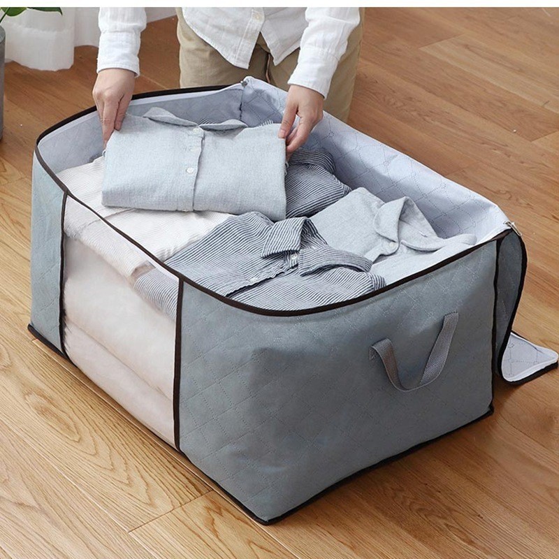 Caixa Saco Organizador Cobertor Casaco Guarda Roupa Ecológico Anti-Poeira Umidade Insetos Multiuso WL-2424