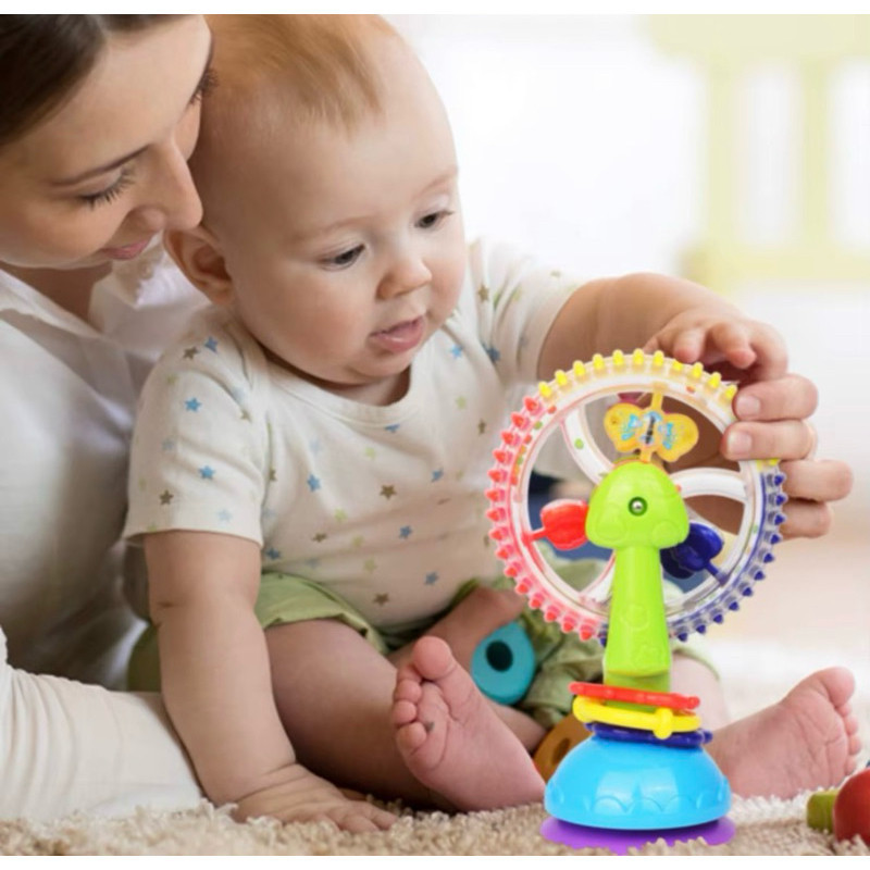 Brinquedo Roda Gigante Rotativa Sensorial Macia de 3 Cores com Ventosa ...