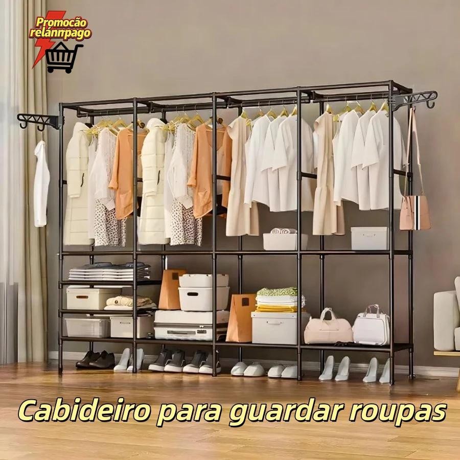 Cabide de roupas simples, cabide móvel para secar roupas, cabide de ...