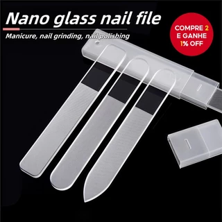 Conjunto de Limas de Unhas de Nano Glass com 3 Caixas de Armazenamento para Lixar, Polir e Aparar Unhas, Ferramenta de