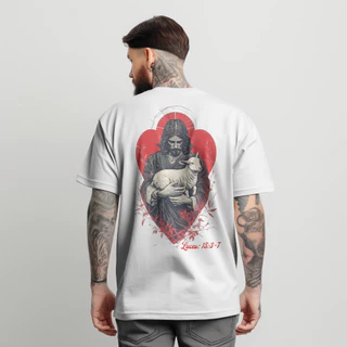 Camiseta Cristã Street Masculina Camisa Premium 100% Algodão Ovelha Perdida Senhor Dupla Costura