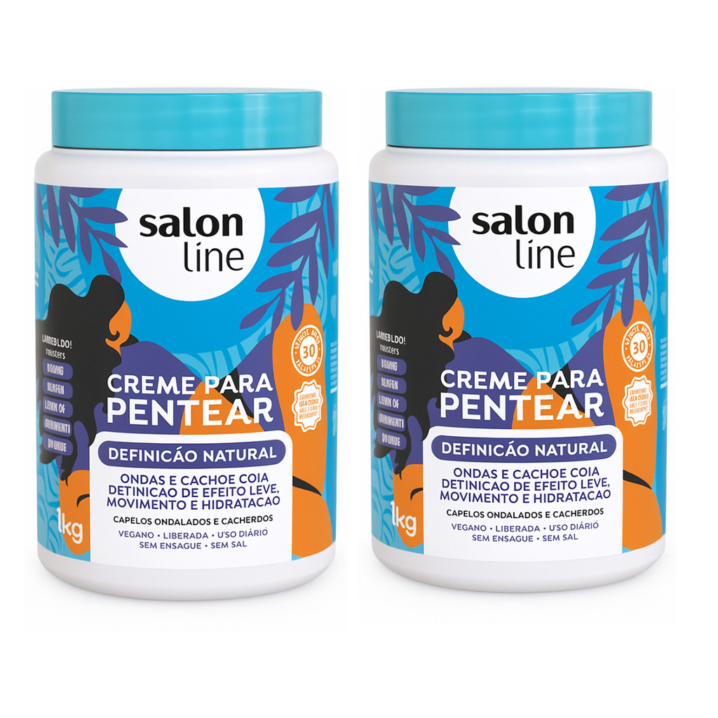 2 Creme Para Pentear Definição Natural 1kg Salon Line | Shopee Brasil