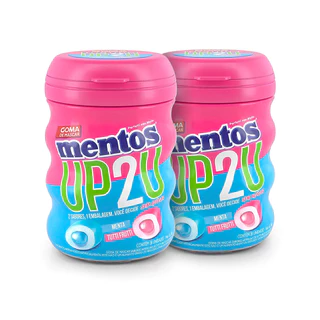 Kit 2x Goma Mentos UP2U Garrafa 56g Menta & Tutti-Frutti