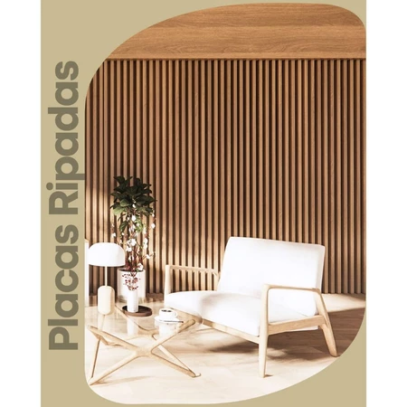 Kit 250 Placas Ripados Revestimentos Painel Decorativo MDF 45cmx10cm -VÁRIOS KITS - ENVIO RÁPIDO