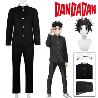 Fantasia de Cosplay de Anime Dadan Ken Takakura Peruca Uniforme Escolar Okarun Jaqueta Preta Roupas Gakuran Óculos Hallo