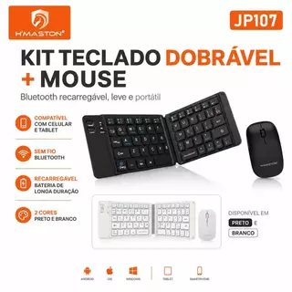 H'MASTON Kit Teclado e Mouse Sem Fio Mouse e Teclado Sem Fio Teclado e Mouse Bluetooth Kit Mouse e Teclado Sem Fio JP107