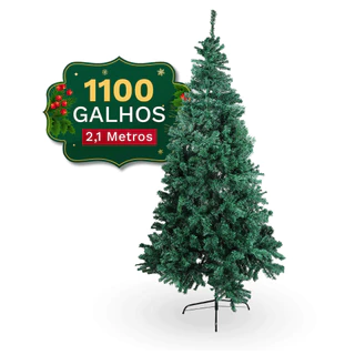 Árvore de Natal Cheia 210cm Pinheiro Verde Premium Luxo 1100 Galhos