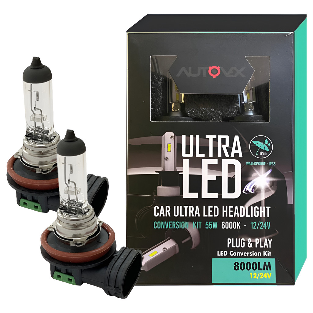 Lâmpada Ultra Led Autovex Vx H16 6000k 12/24v 55w H16 Preto Branco-frio ...