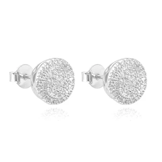 Brinco Marculino Redondo Cravejado de Prata 925 Hipoalergenico Estilo Puro Moderno Banhado em Oferta na Shopee