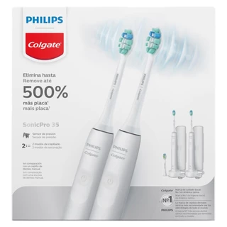 Escova Elétrica Philips Colgate SonicPro35 2 unidades em Oferta na Shopee