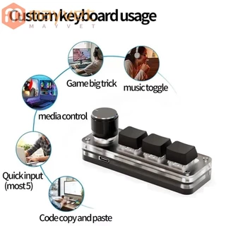 MAYVET | Teclado Mecânico , Retroiluminado Para Jogos Com 3 Teclas , Mini Photoshop De Programação Personalizada