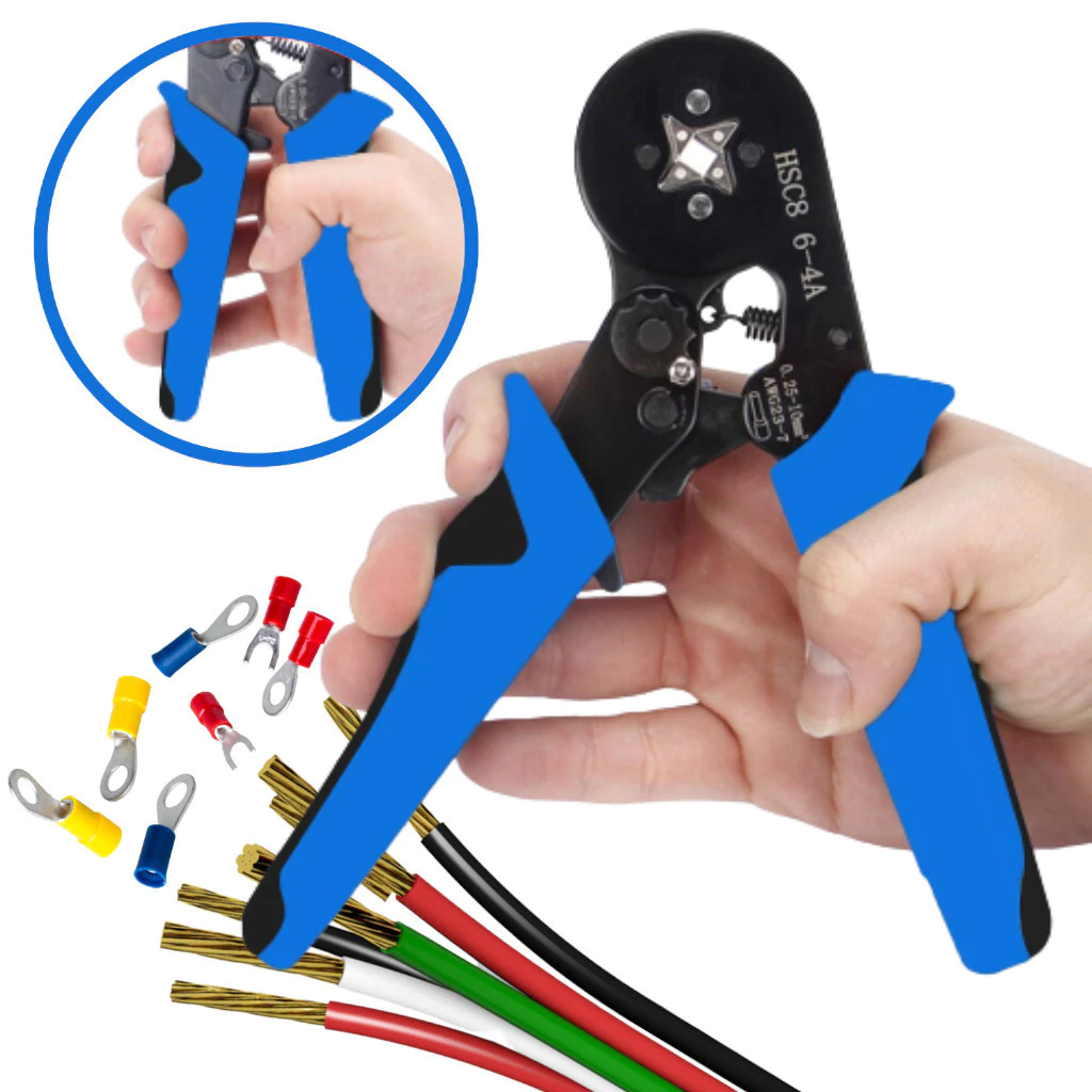 Kit Alicate Crimpar Descascador 1200 Terminais Ilhós Tubular