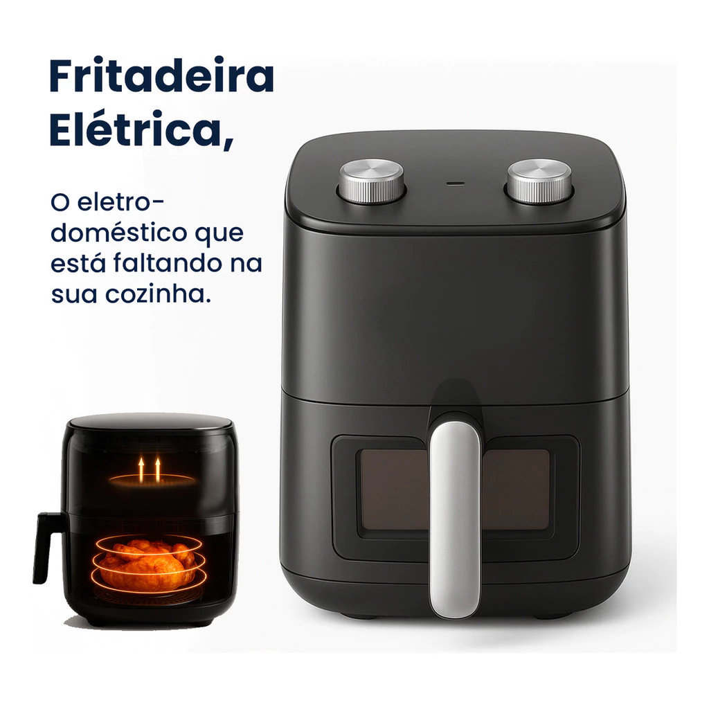 Airfryer Ultrafry 3.7L Fritadeira Sem Óleo com Controle Preciso de Temperatura e Tempo