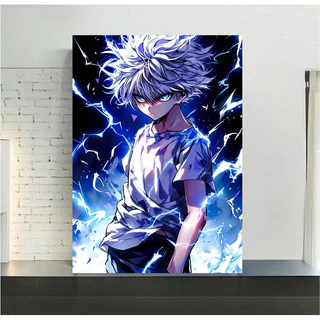 Quadro de mdf poster moldura, Mangá, Anime, Hunter x Hunter, Killua