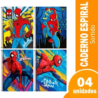 Caderno Espiral Universitário Tilibra Capa Dura Spider Fit - 10 Matéria 160 Folhas - Embalagem com 4 Unidades (SORTIDOS) em Oferta na Shopee