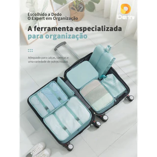 Kit 7 Pecas Bolsa Organizadoras Para Mala Roupas Bagagem Viagem em Oferta na Shopee