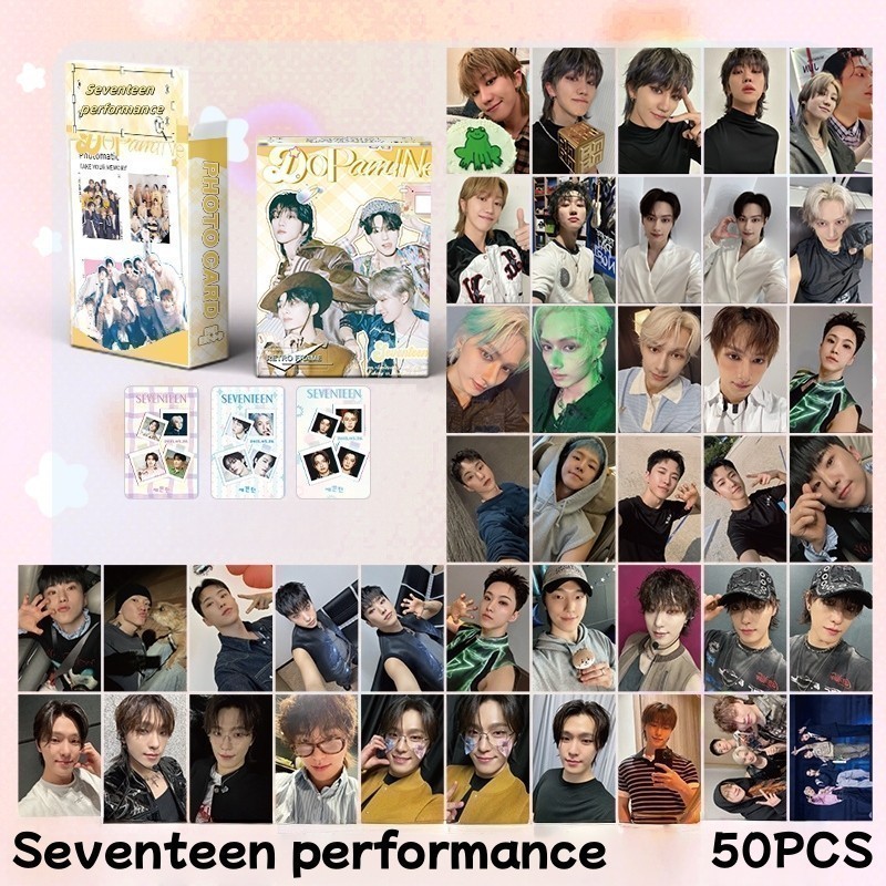 50-55pcs SEVENTEEN Holographic Laser LOMO Cards Performance 17 IS